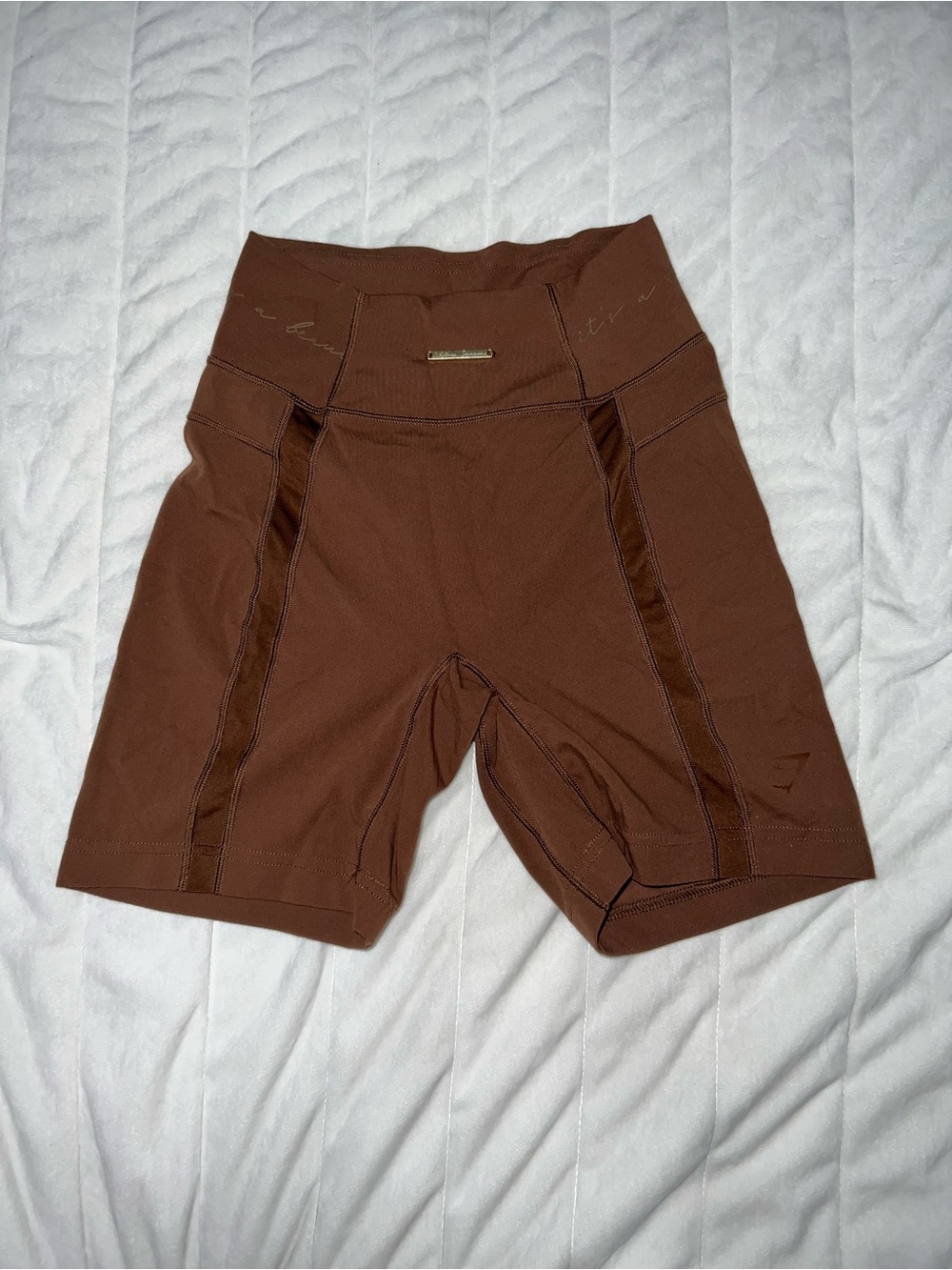 Gymshark Whitney Simmons High-Rise Bike Shorts — Brown